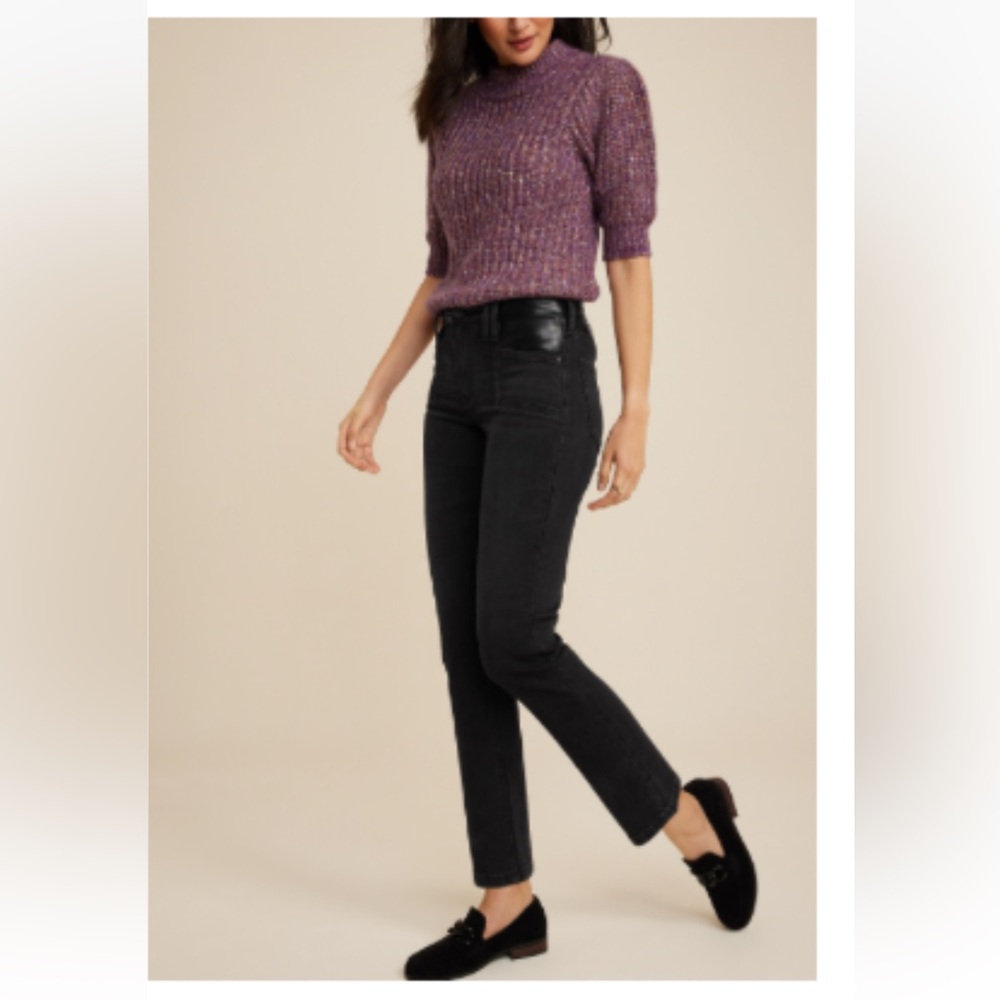 Maurices Black High Waist Slim Straight Ankle Denim Jeans